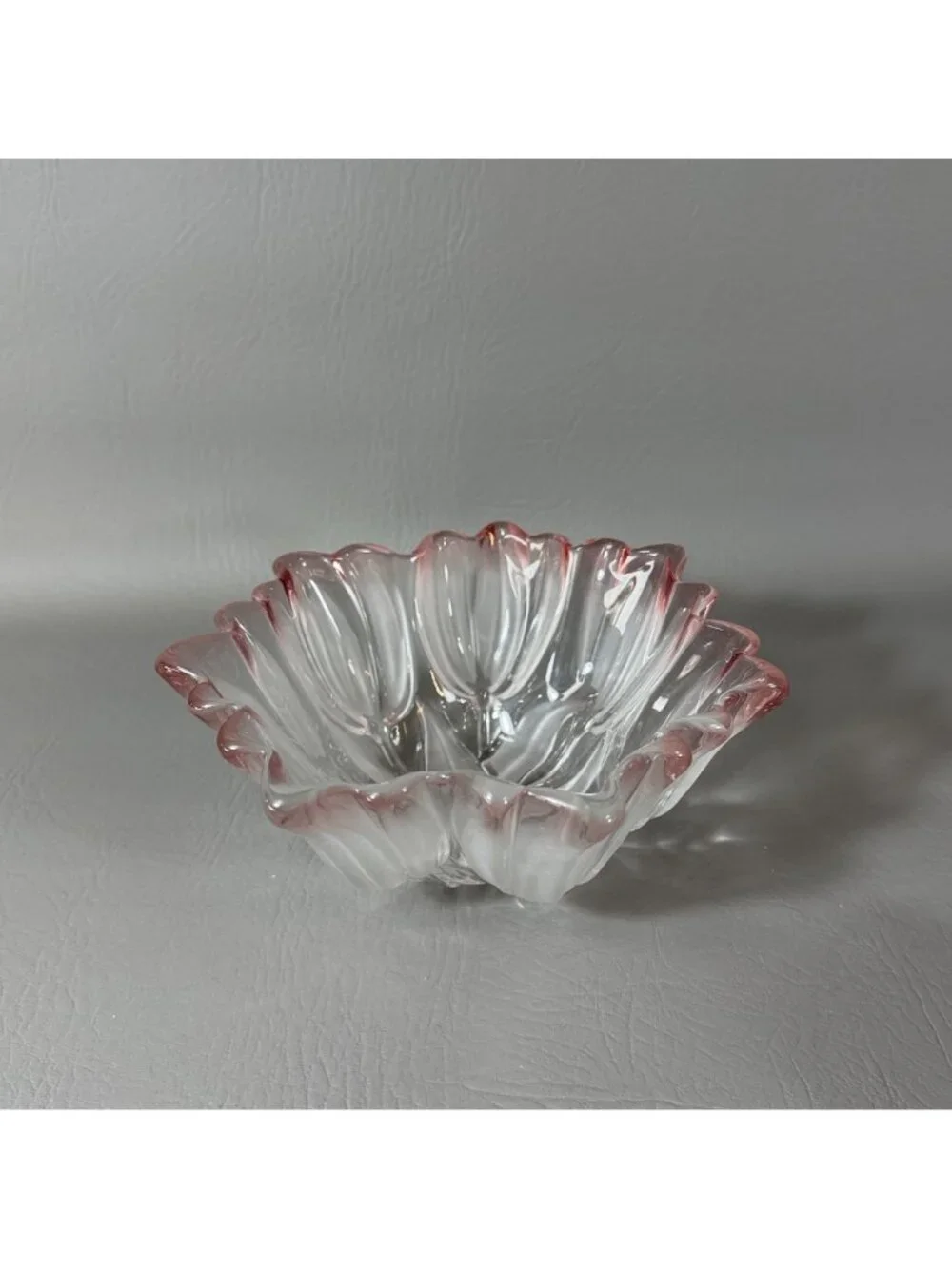 Vintage Arcoroc France Pink Tulip Glass Bowl 7.5